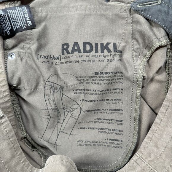 KUHL Radikl Pants Men’s 38x30 Tan Cargo Performance Hiking Outdoors Stretch - Picture 8 of 12